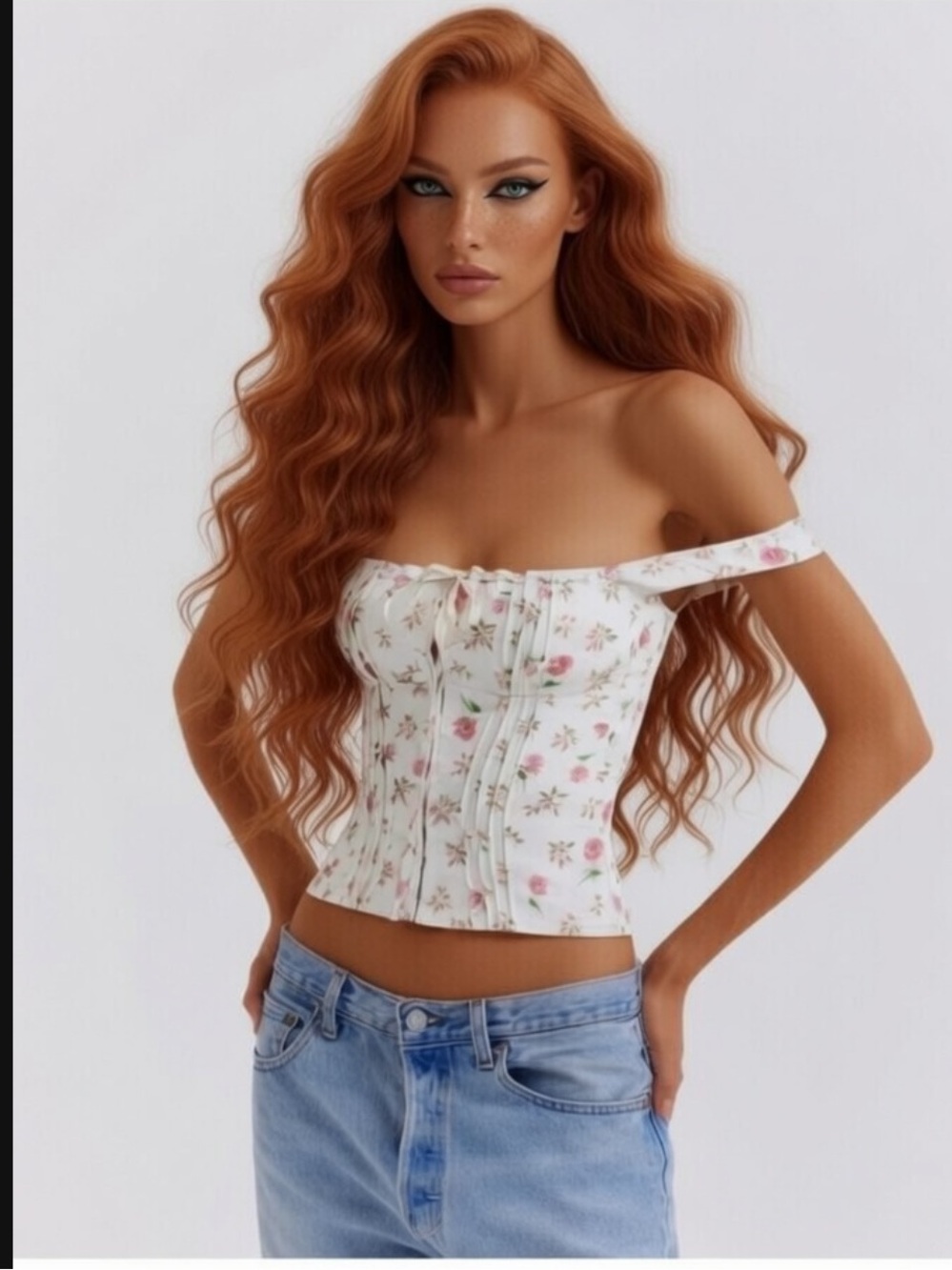HOUSE OF CB 'Chicca' Rose Print Floral Top /Size S-US 4-6 $119